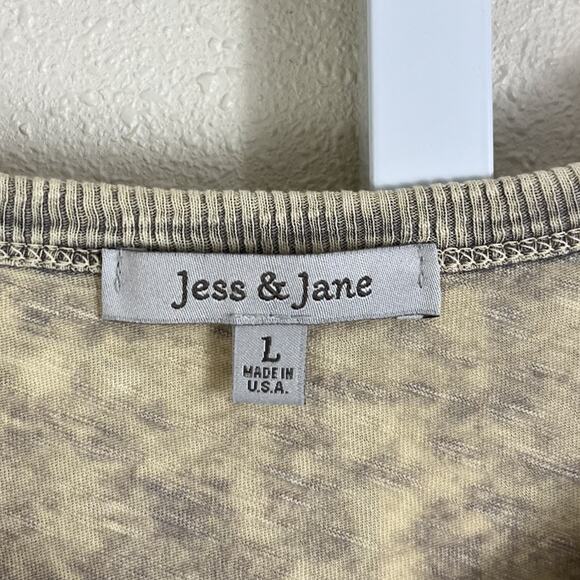 Jess & Jane Paris Eiffel Sketch Tower Tunic Womens L Large 3/4 Sleeves Acid Wash - Picture 4 of 5